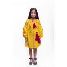 Embroidered dress for girl "Adriana" amber